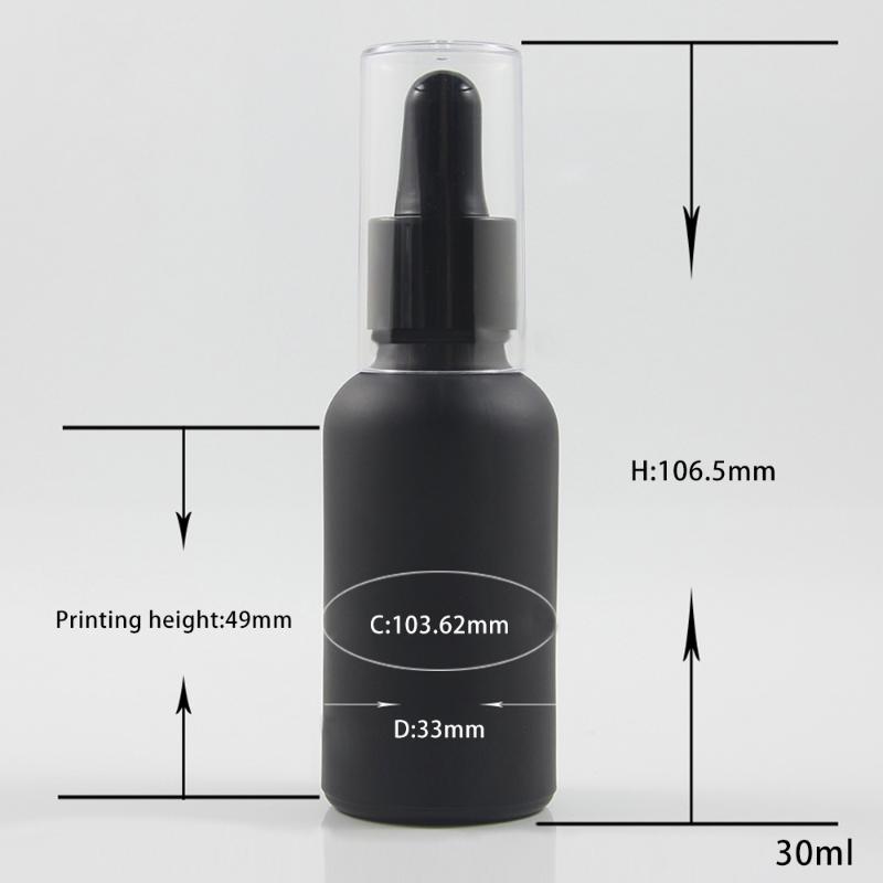 

100pcs 30ml Matte Black Essential Oil Bottle with Dropper Hot Sale