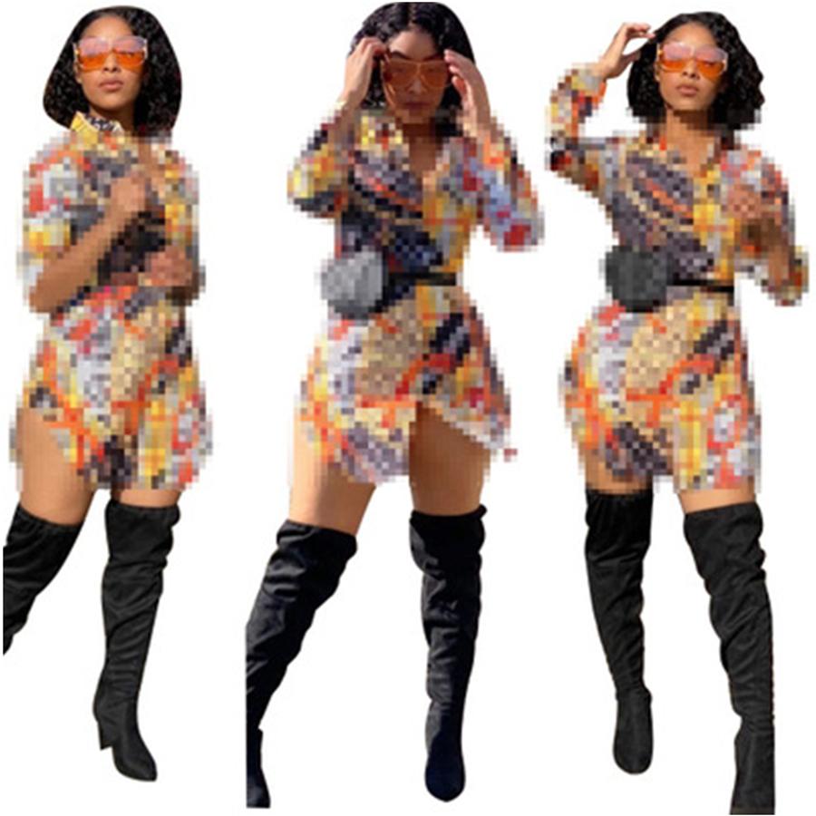 

Letter Printing European and American Autumn and Winter Women' Retro Fashion Multi-element Trend Casual Shirts -2XL, G-l-s-colourful