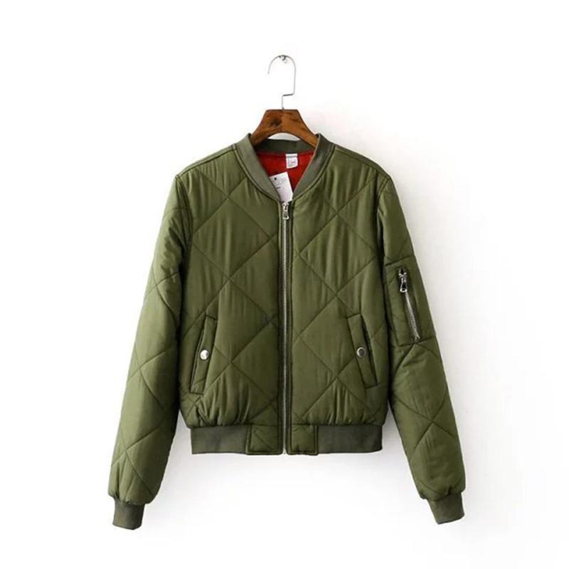 

Solid Color Short Quilted Coat Parkas Jackets Autumn Winter Women Outerwear V-neck Zipper Diamond Lattice Coats Jackets Tops, Black