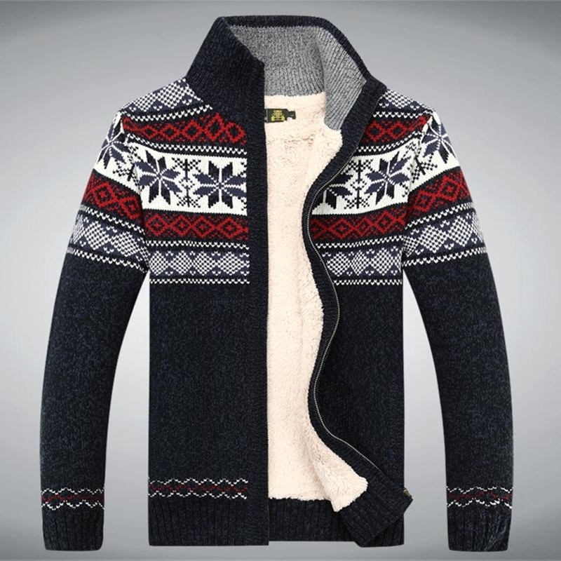 Cotton Wool Winter Sweater Thicken Fleece Men Cardigan Knitted Blusa Masculina Men's Sweatercoat Size S -3XL Knitwear 201119Z