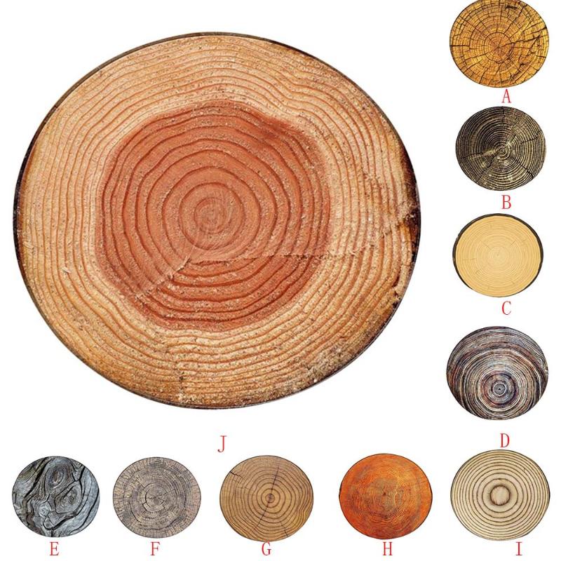 

New Anti-slip Carpets Wood Grain Kids Play Round Carpet Home Area Rug Living Room Floor Yoga Absorbent Kitchen Mat #45