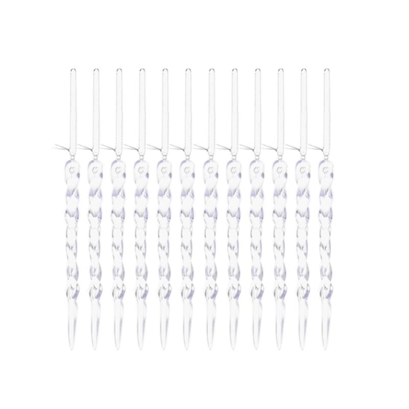 

12 Pcs Simulation Ice Christmas Tree Hanging Ornament Acrylic Icicle Prop for Winter Xmas Tree Party Decoration