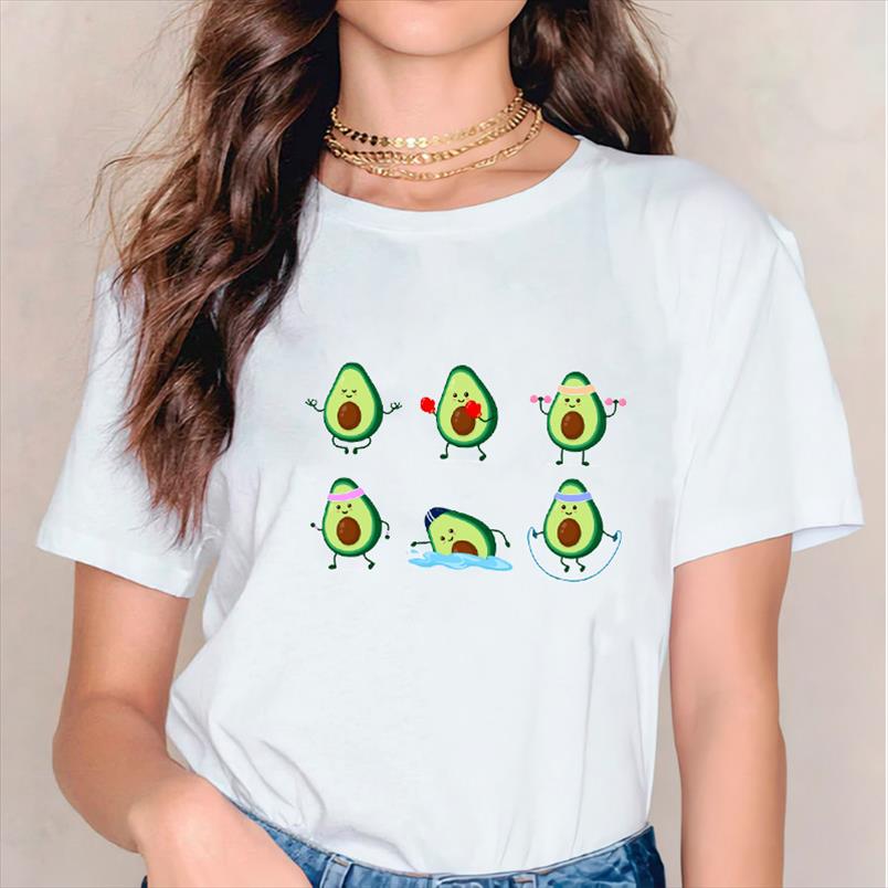 

t shirts for women t shirts summer autumn cute avocado fruit cartoon womens graphic ladies print lady female tee shirt, White