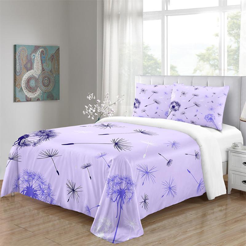 

3 PCS Cotton Soft Duvet Cover Fitted Bed Sheet Set Flamingo Paisley Bedding Set Family  Queen King Size1