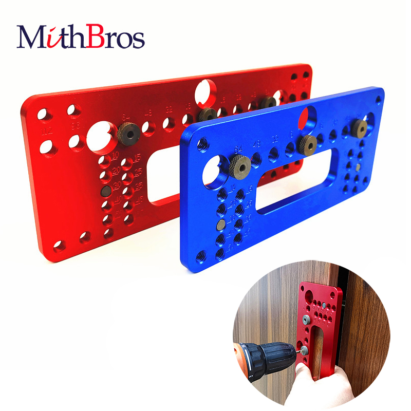 

Woodworking Aluminum Alloy Pocket Jig Set Hole Handle Pitch Punch Locator Wardrobe Door Cabinet Positioner Drill Guide Sleeve