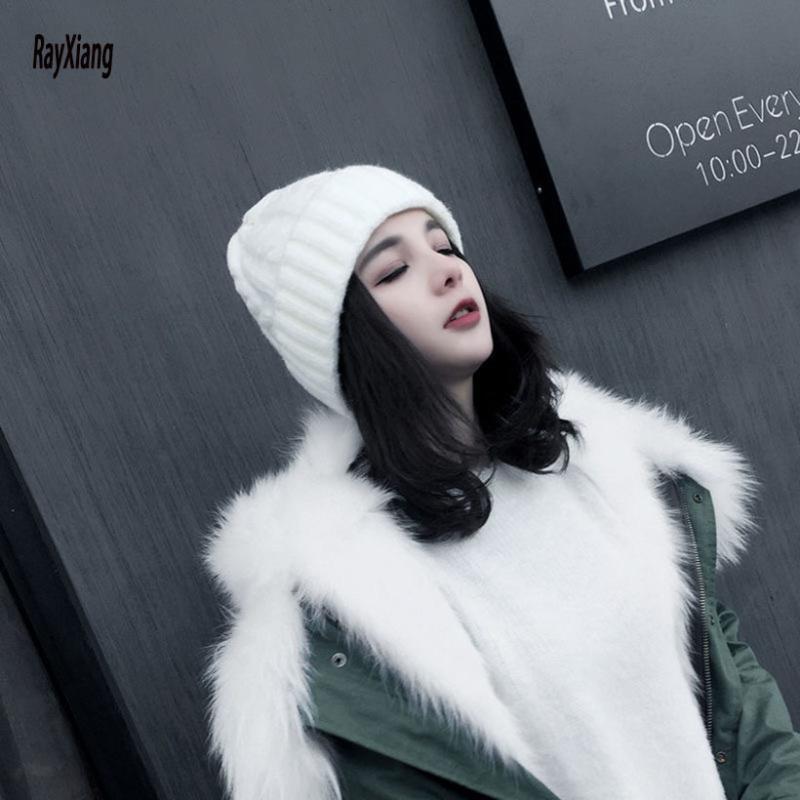 

Womens Knit Beanie Hat Acrylic Winter Hats for Women Men Soft Warm Unisex Cuffed Beanie, White