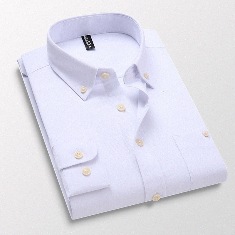 Chemise Hommes's Chemise Non-Impression Solide Couleur Solide Couleur Bouton Down Collier Travail quotidien Tops à manches longues Coton Business