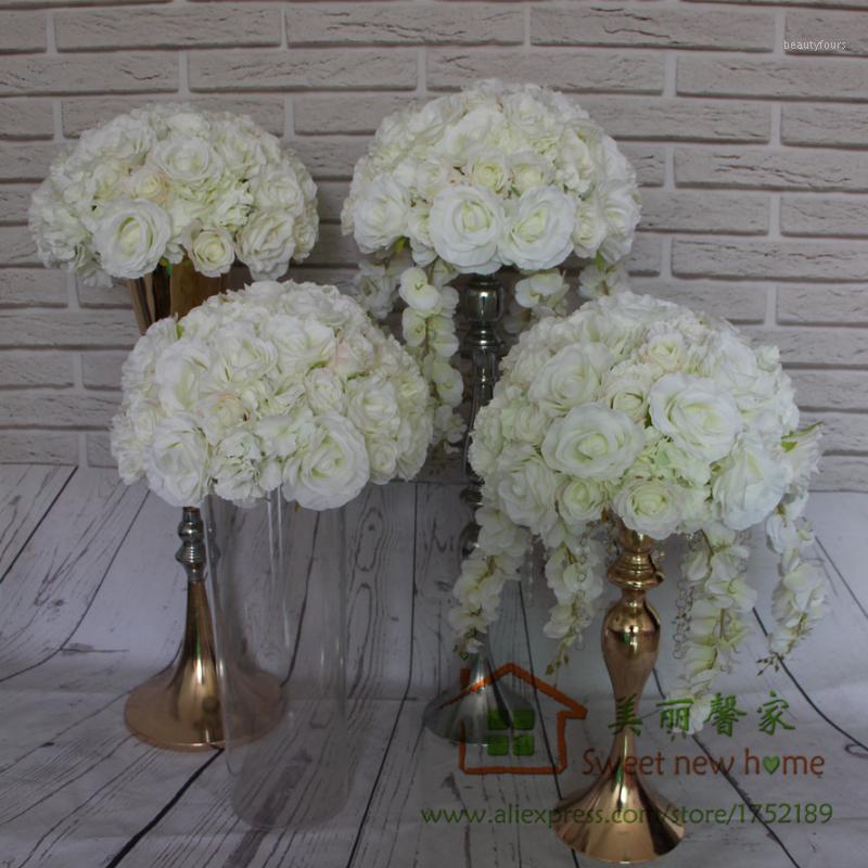 

Artificial flower table centerpiece flower balls wedding road lead new hydrangea rose Wisteria flowers decoratio1, D 40cm-3pcs