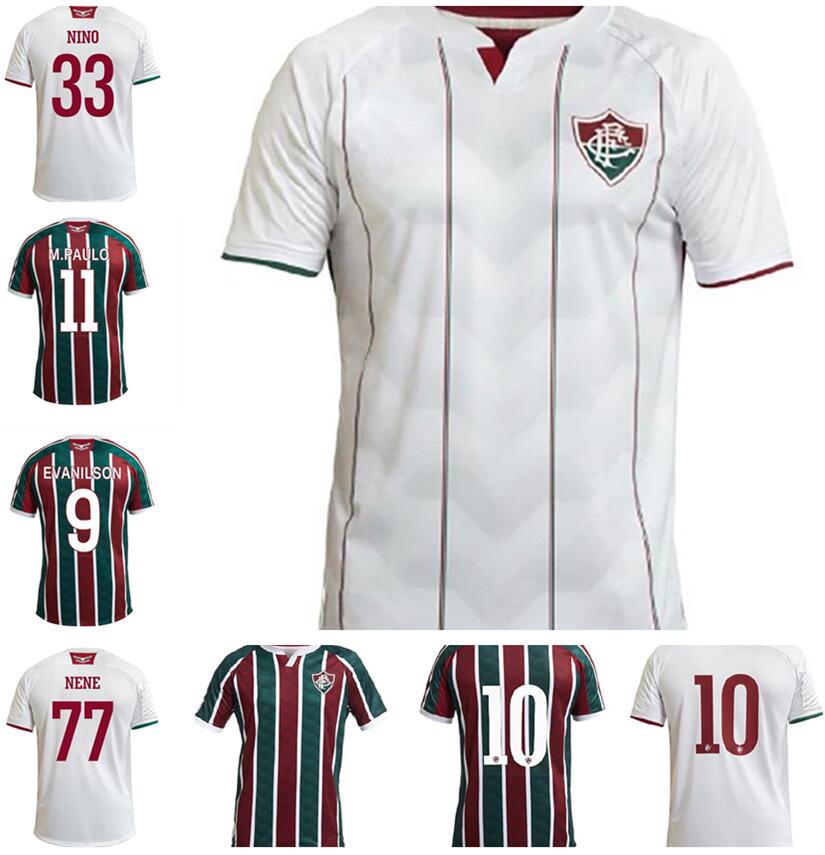 

20 21 Fluminense home PH GANSO soccer jersey Silveira Marcos Paulo Nascimento Evanilson soccer 2020 Fluminense football shirt, Brown