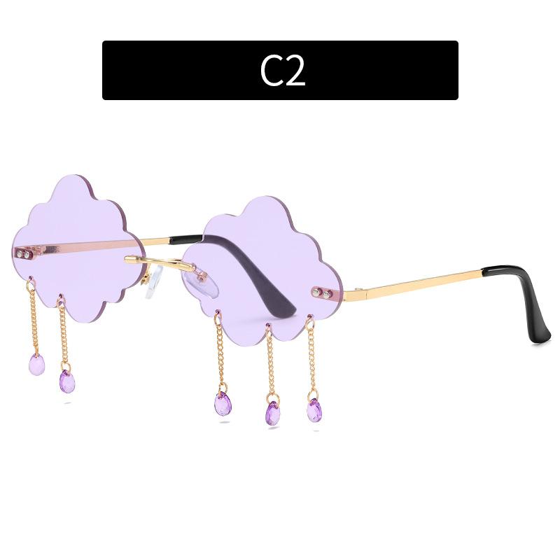 

Abay Brand Design Raining Clouds Sunglasses Women Driving Shades Male Vintage Sun Glasses Frameless Street Shooting UV400 Oculos