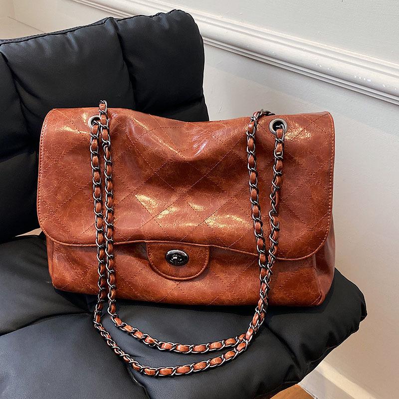 

Evening Bags Vintage Women's Bag Luxury Designer Handbags For Women Large Caqpacity Diamond Lattice PU Leather Shoulder Female Crossbody