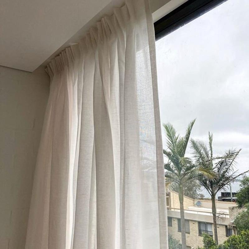 

Sheer Linen Curtain panels, 22 colors. For Patio, door, garden, beach, farmhouse. Length up to 116 '' ( 295 cm, As pic