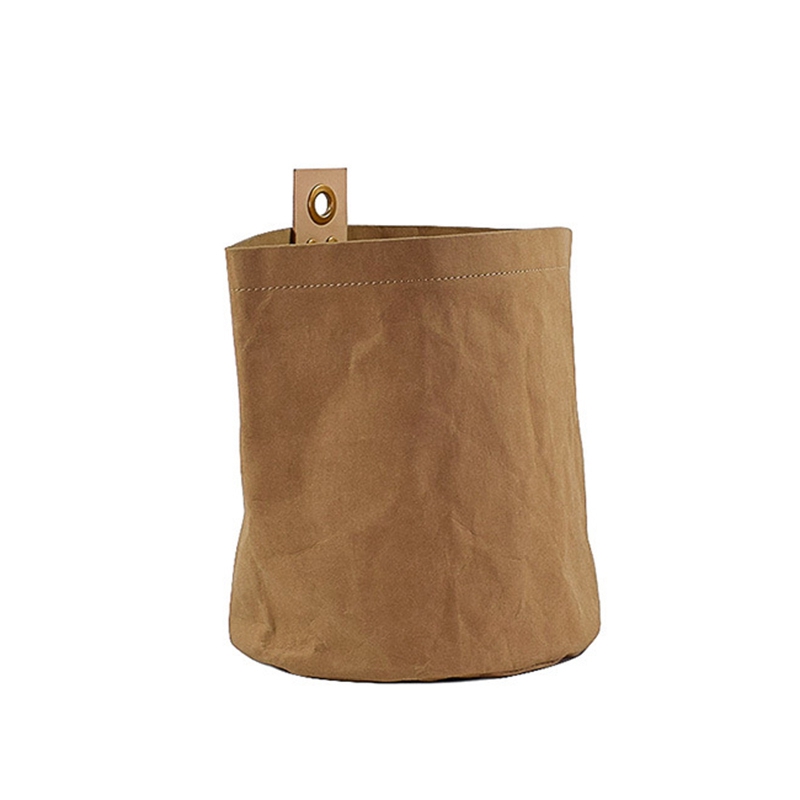 

Washable Kraft Paper Storag Bag Folding Hanging Bags Reuse Flower Pot Cover Plants Flowerpot Bag Home Sundries Organizer Pouch K, Khaki