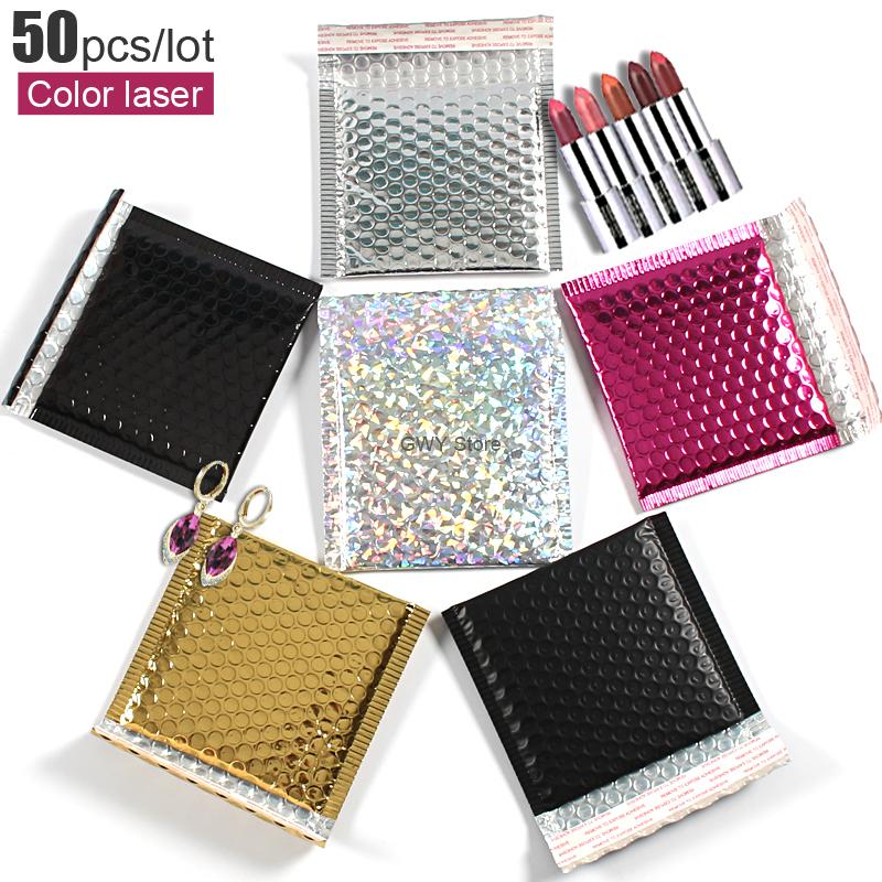 

50pcs/lot 15*13cm Colorful Bubble Mailers Poly Mailing Bags Shipping Envelopes with Bubble Shipping Packaging Envelope Padded