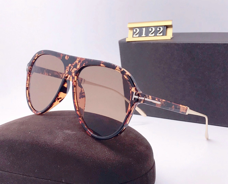

Hot sell 2020 New Fashion round Sunglasses For Man Woman Eyewear tom Designer Sun Glasses UV400 ford Lenses Trend With box Sunglasses TF2122