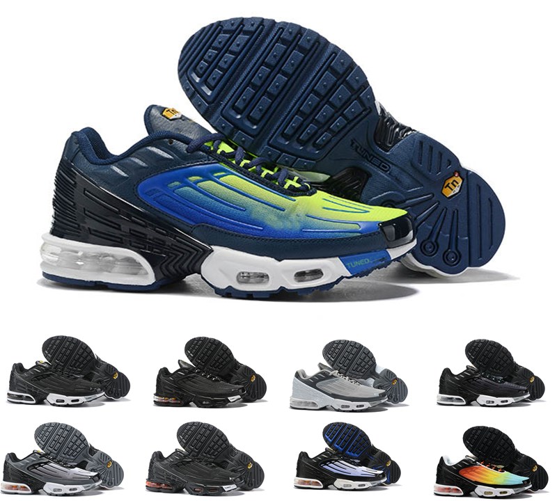 max TN 3 III vente chaude Hommes Femmes Mercurial TN Plus III 3 Tn Triple Noir Blanc Chaussures de course plus extérieur maxes Hommes Baskets Bas