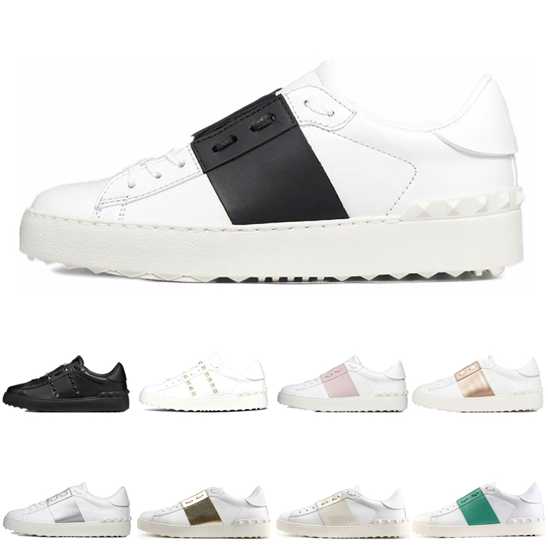 

Classic Fashion Womens Shoes Mens Sneakers White Pink Green All Black women Leather Comfortable Shoes Open Low sports trainers Size 35-46
