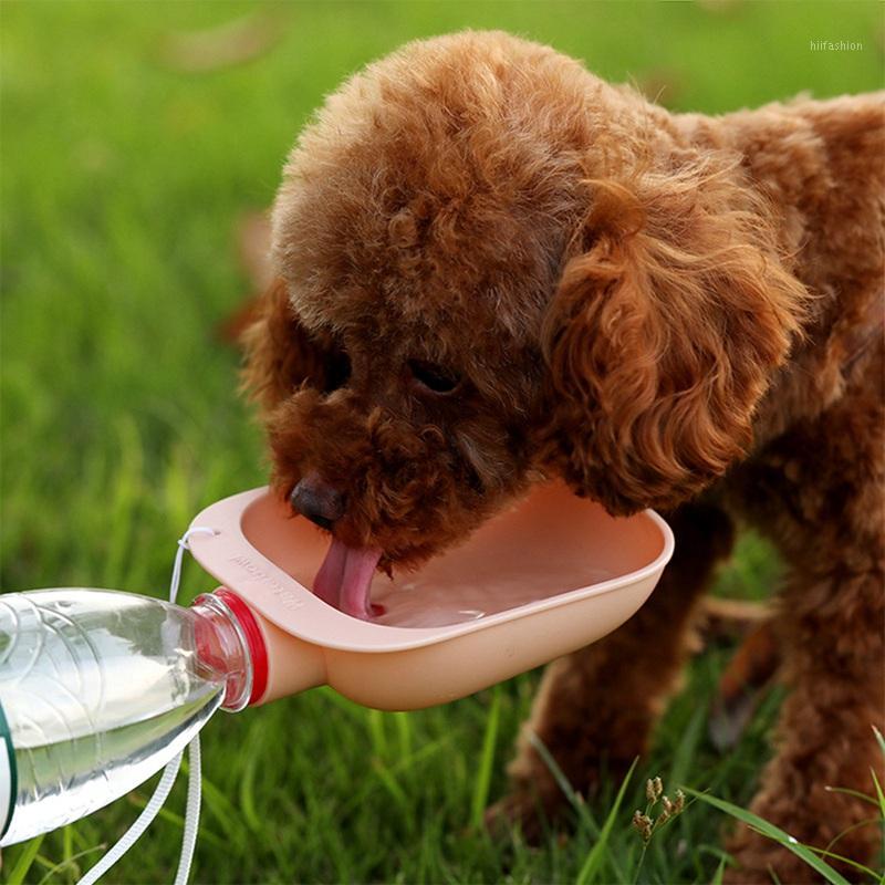 

Plastic Pet Water Bottle Attachment Bowl For Dog Cats Outdoor Portable Feeder For Water And Feeding New1