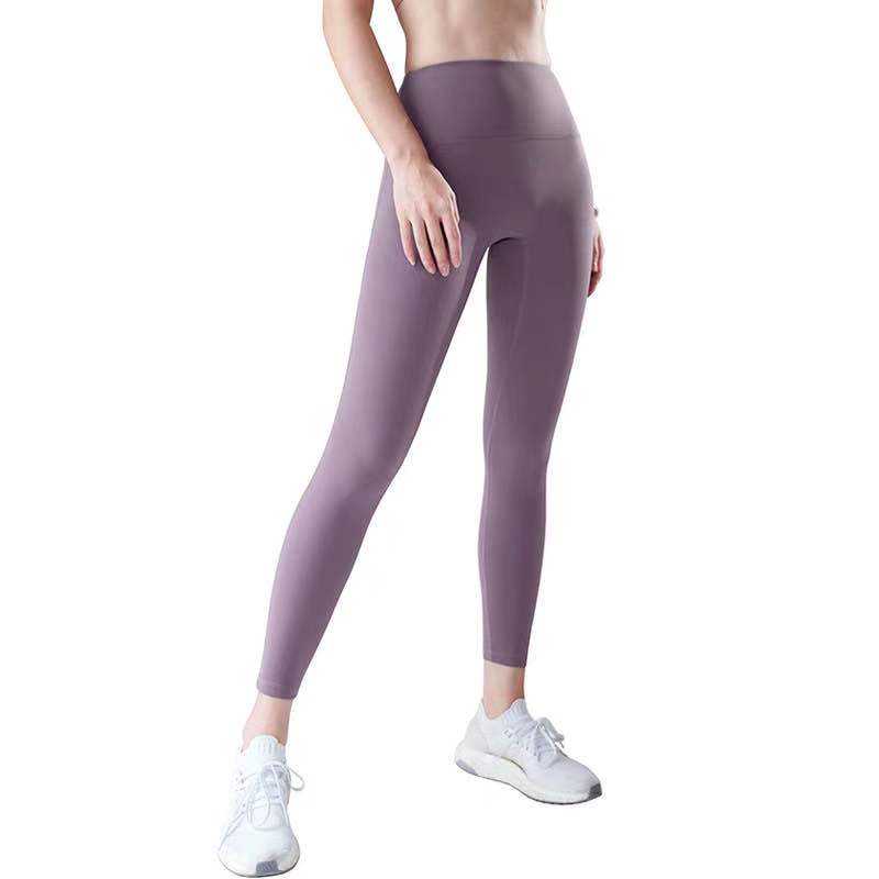 

New nude yoga pants women's buttock lifting without embarrassment line Lu high waist fitness tight Capris6