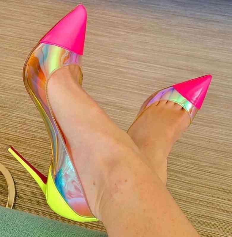 orange red bottom heels