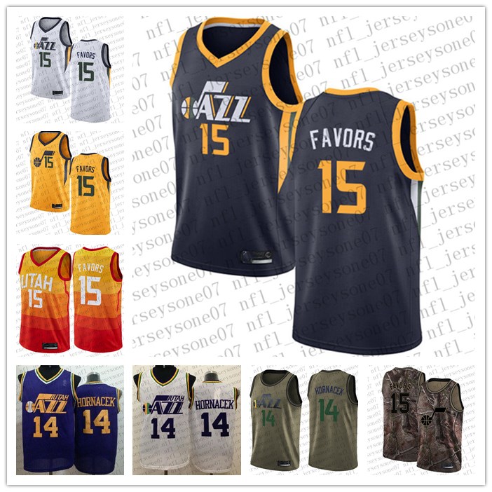 

Custom Men womens Utah Jazz 14 Jeff Hornacek #15 Derrick Favors Green Salute to Service Basketball Swingman Jersey, Multi