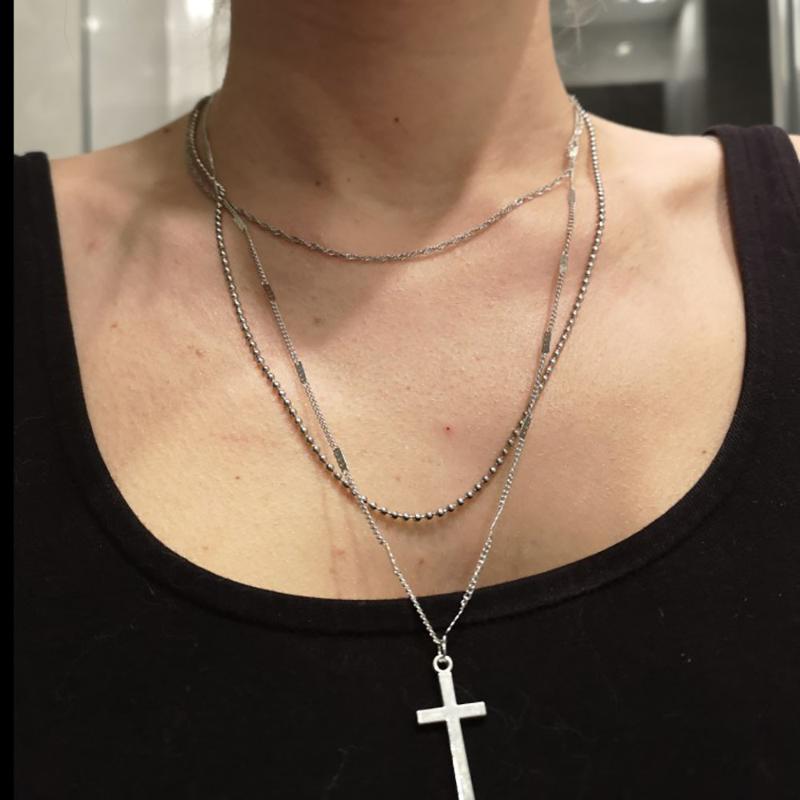 

Cross Pendant Necklaces for Women Multilayer Chain Layered Necklace Female Gold Silver Color 2020 Fashion Jewelry Simple New