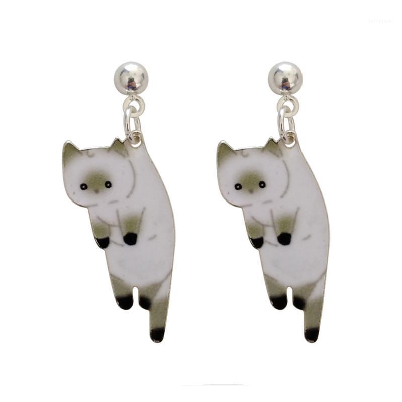 

Animal earrings Lovely whimsy animated cartoon female stud earrings printing cute little cat girl Jewelry earring1