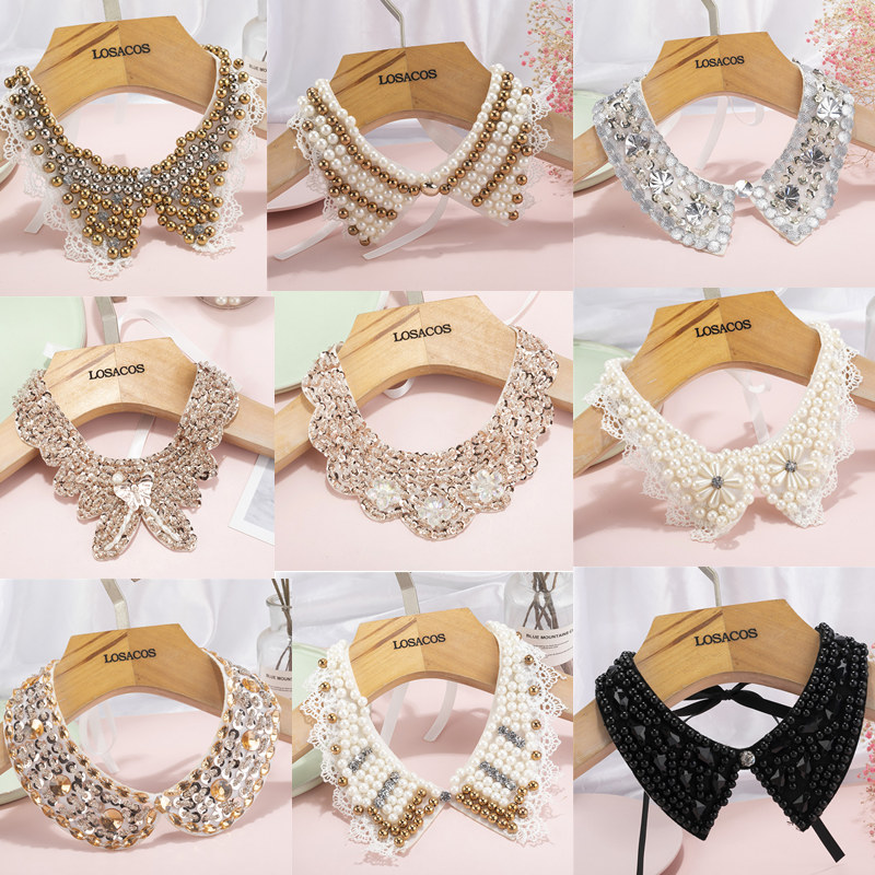

Necklace Designer New Multi-style Shiny Crystal Fake Collar For Shirt Detachable Collars Shirt Lapel Blouse For Women Clothes Sh