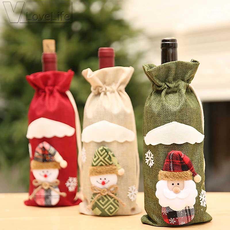 

Christmas Wine Bottle Cover Christmas Decorations For Home Santa Claus Snowman Ornament Table Decor1
