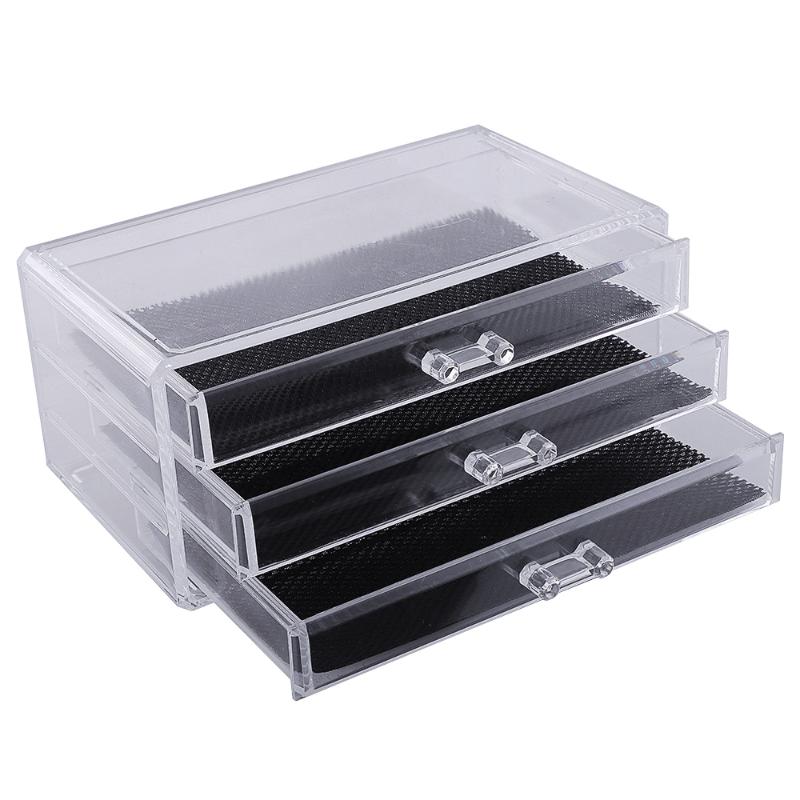 

SF-1005-1 Transparent Plastic Cosmetics Storage Rack 3 Large Drawers practical, Clear
