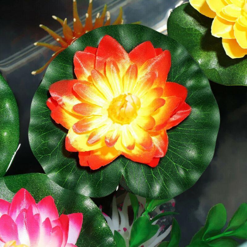 

9 Pieces Artificial Fake Lotus Leaf Pool Floating Plants Home Table Party Decor Simulation Lotus Leaves1, As pic