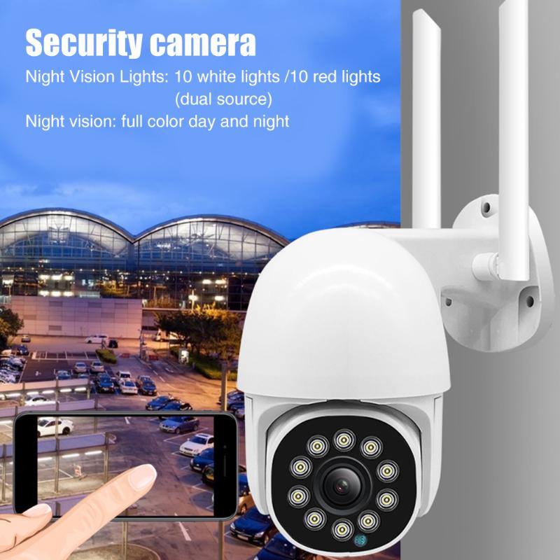 

Night Vision Waterproof Alarm Auto Tracking Smart Two Way Audio Security Camera Wireless Outdoor Speed Dome 10 LED Light WiFi IP