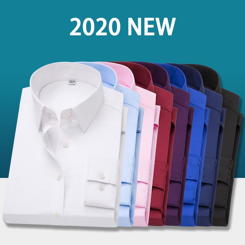 

Men's Long Sleeve Slim Fit Dress Casual Shirt White Blue Red Yellow Male Social Shirt Plus Size 5XL, Black