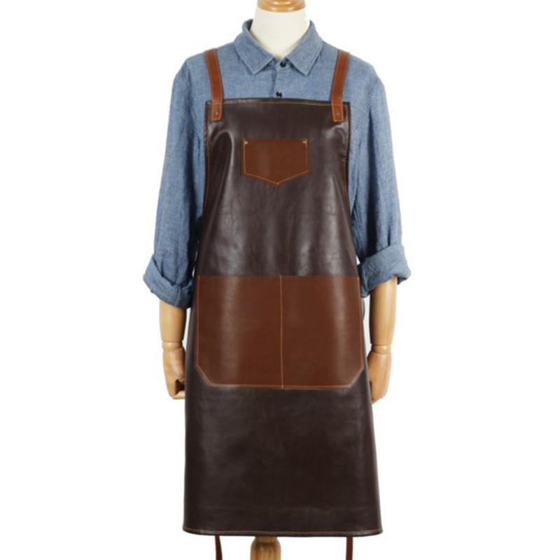 

HOT SALE Adjustable PU Leather Strap Apron for Women Men BBQ Senior Cafe Work Apron Cooking Barber Kitchen