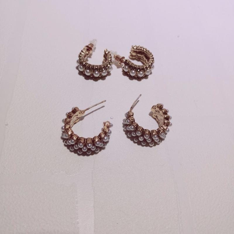 

Rongho New design Multi Pearls Hoop earrings for women fashion jewelry crystal circle earrings Bridal brincos wedding earring