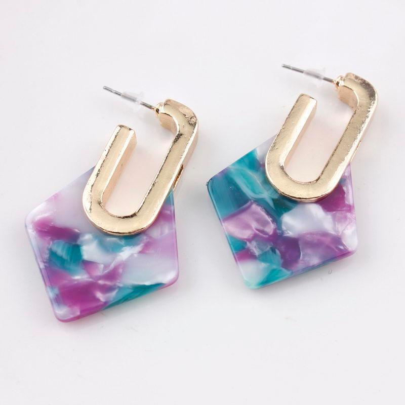 

ZWPON 2020 Geometric Acetate Rhombus Hoop Earrings Fashion Women Korean Earrings Designer Jewelry Wholesale1