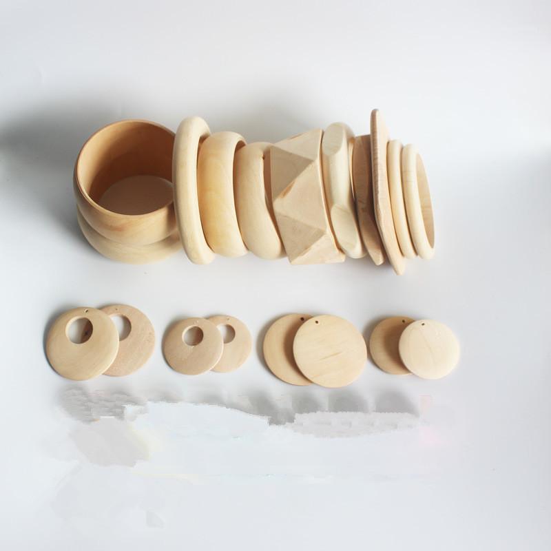 

SANSHOOR Mixed Design Unfinished Wooden Bangles Bracelets Set Handmade DIY Craft Jewelry1