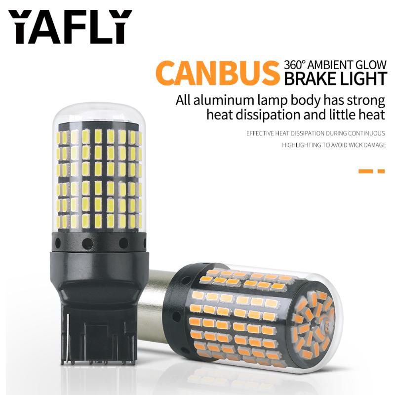 

1Pcs Canbus 1156 Ba15s T20 LED P21W W21W PY21W LED Bulbs No Hyper Flash lights Auto Car Turn Signal Parking lights 3014 144 smd, As pic