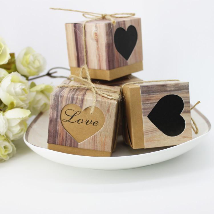 

10/50/100pcs DIY Retro Kraft Paper Candy Box Hollow Love Heart Wedding Favor Gift Boxes With Rope Party Decoration Supplies1
