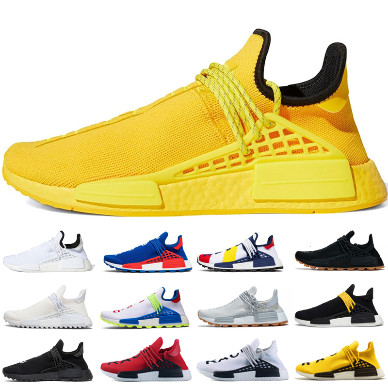 

NMD Pharrell Williams Yellow Bold Orange Legacy Purple Creme nerd BBC Mens Womens Human Race Shoes Hu Equality Trainer Sneakers