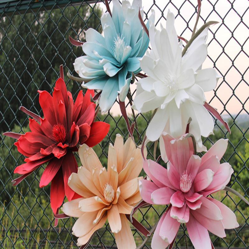 

Large Artificial Foam Fake Magnolia Flower Wedding Decoration Background Road Shopping Mall Window Display Home Decoration1, Red