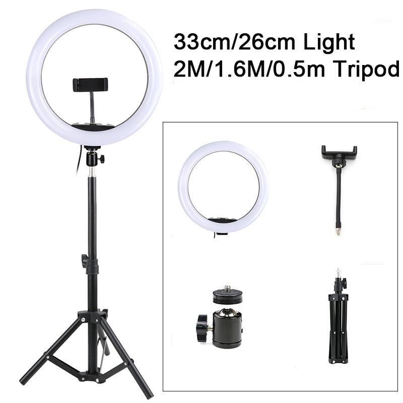 

33CM 26CM LED Selfie Ring Light Photography light Warm Cold Lamp With Tripod 2m 1.6m Dimmable USB Ringlight For TikTok Youtube1