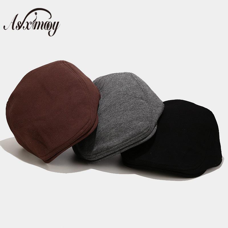 

Unisex Beret Hat For Men Women Autumn Winter British Style Black Flat Cap Berets Vintage Solid Color Casquette Visor Caps Gorras
