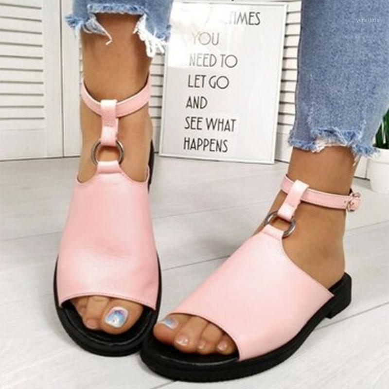 

women summer sandals 2020 hoes woman vintage PU leather plus size gladiator sandalias Casual Footwear shoes1, Black