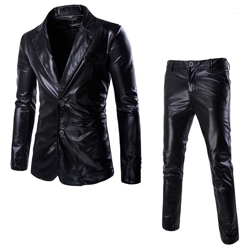 

Bright Surface Suits Custom Made Men&amp#39s Slim Suits 2 Piece (Jacket+Pants)1, Black