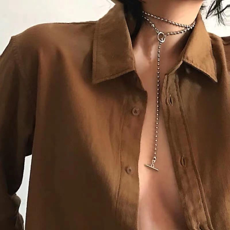 

Simple Necklaces Woman Punk Necklace for Women Pendant Chain Girls Hippop Jewelry Party Silver Color Trendy Kpop Metal Naszyjnik