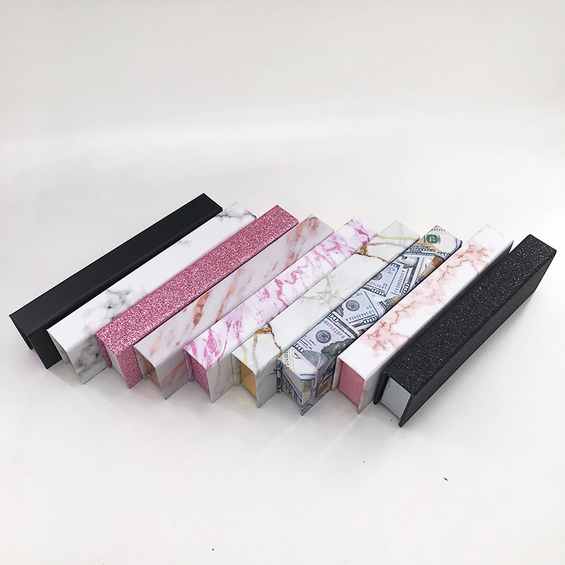 

Rectangular magnetic boxes for eyeliner pen hard box marble dollar packaging custom private label mink lashes vendor