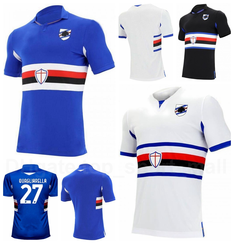 

2020 2021 Sampdoria 27 QUAGLIARELLA Soccer Jersey 3 AUGELLO 24 MURILLO 34 YOSHIDA 32 MARONI 15 COLLEY 12 DEPAOLI Football Shirt Kits, With patch