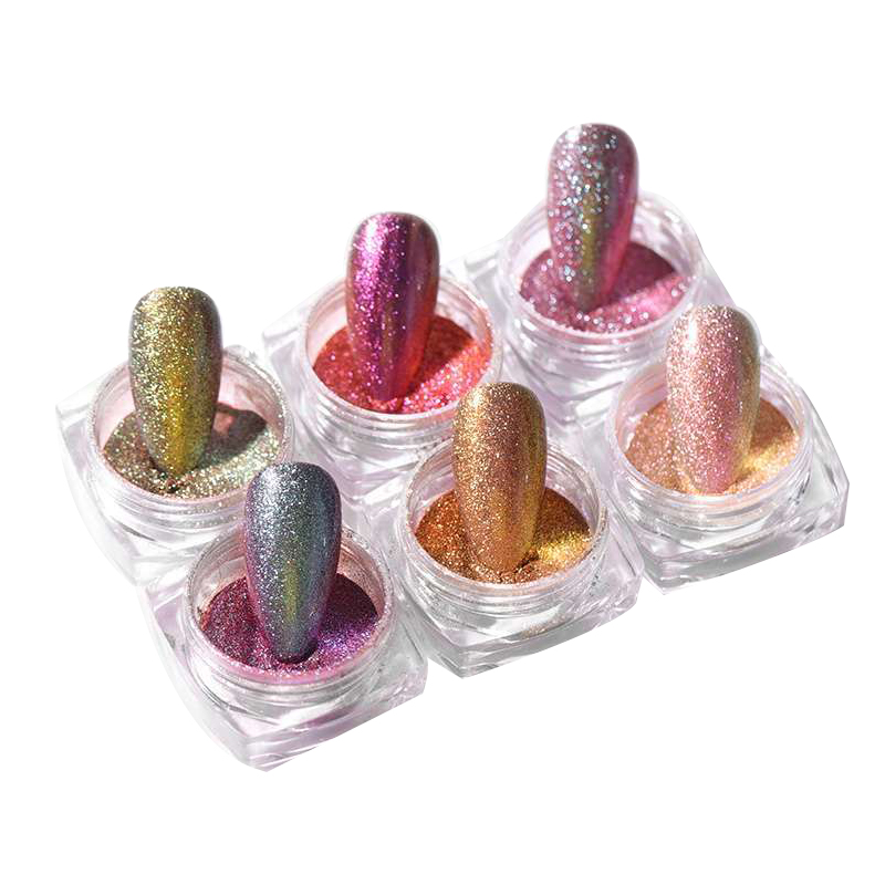 

Glitter 6 Colors Holographic Cosmetic Festival Powder Sequins Craft Glitter for Arts Face Body Nail Set