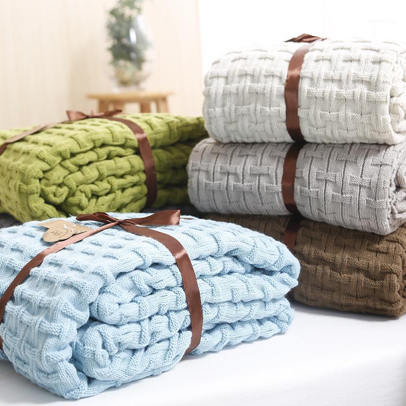 

Blankets Blanket Sofa Slipcover Throws Pure Color On Sofa/Bed/Plane/office Travel Plaids Rectangular Stitching